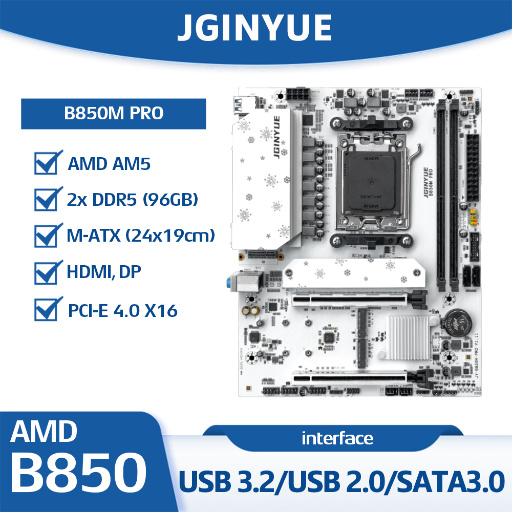 Am5 Micro Atx Pcie 5.0 Motherboard - Placa-Mãe JGINYUE B850M PRO AMD AM5