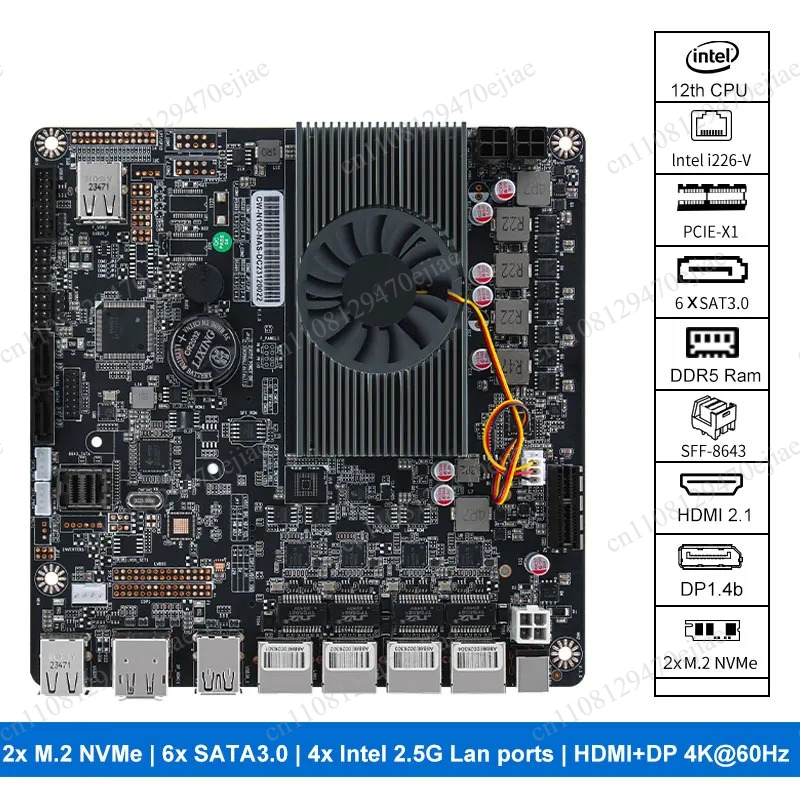 Placa-mãe N100 Mini ITX NAS DD - Mini Itx Dual 2.5G Nas Motherboard avaliação e preço