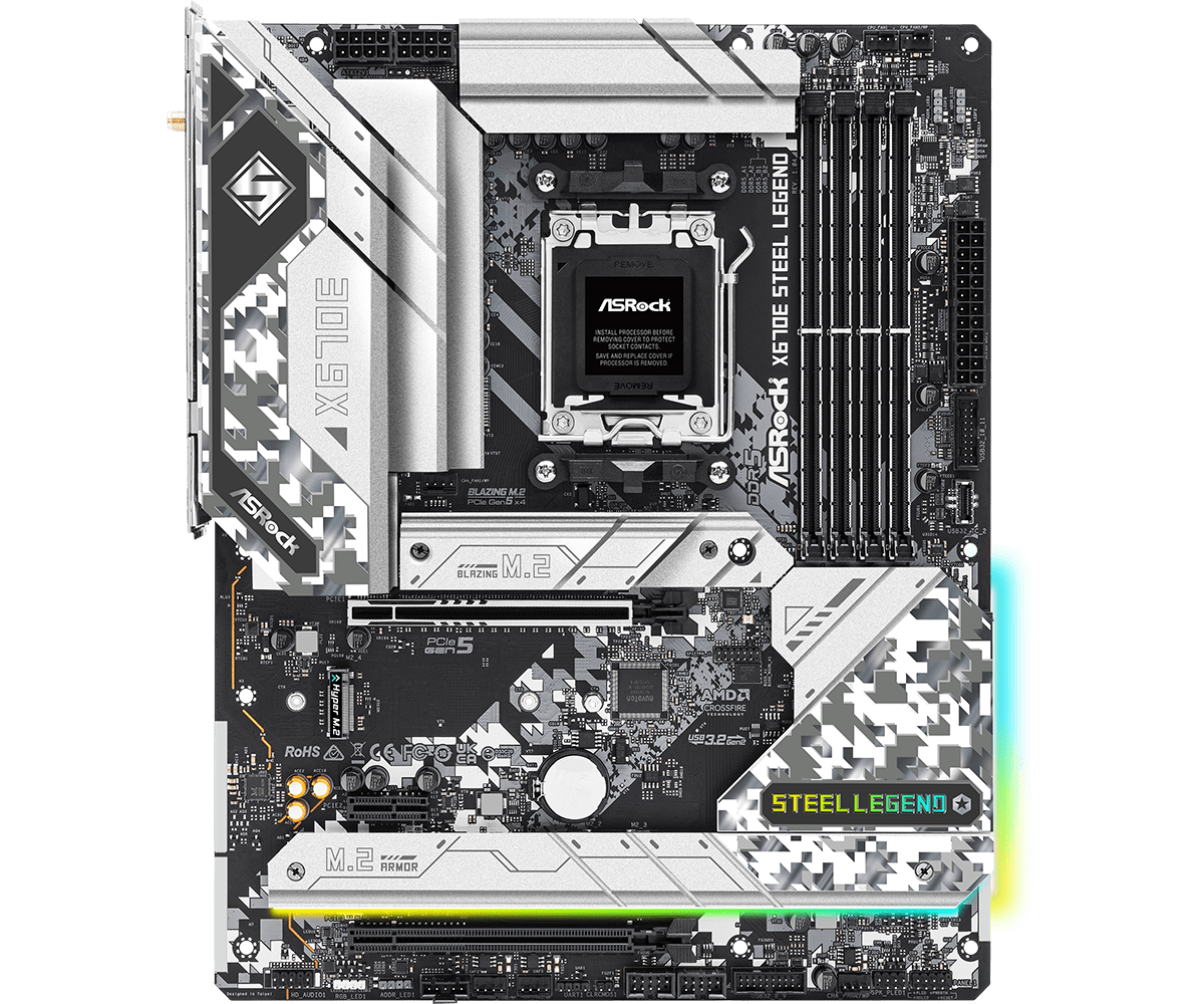 Placa-mãe ASROCK X670E STEEL L - X870E Atx Motherboard avaliação e preço