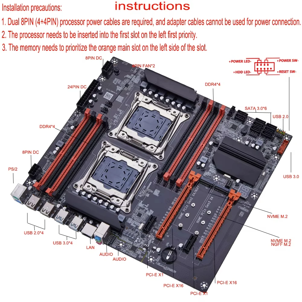 Kit de Placa-Mãe Gamer SOYO X9 - Dual Lga2011-3 Server Motherboard Combo avaliação e preço
