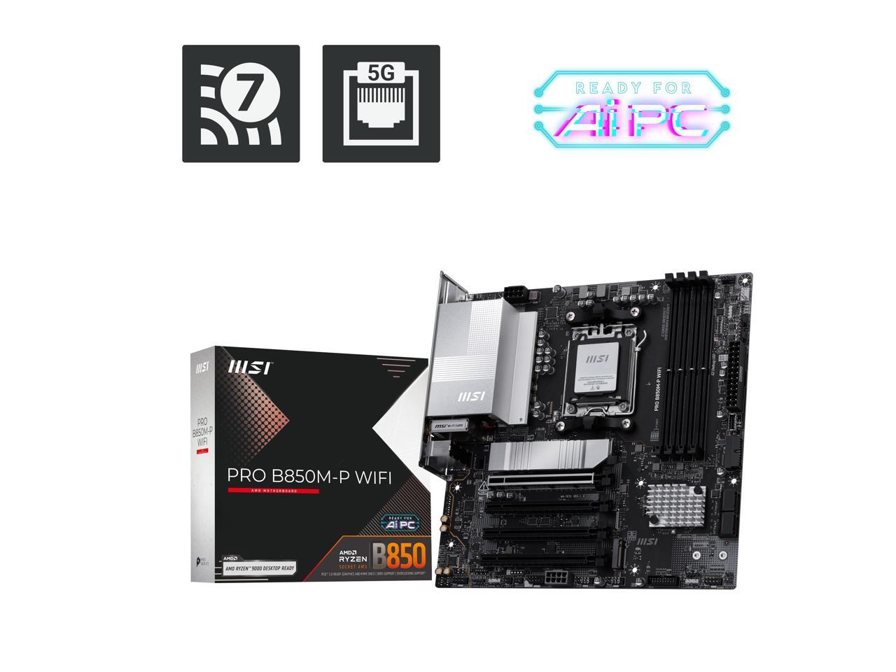 Placa-mãe MSI PRO B850M-P WIFI - Am5 Micro Atx Pcie 5.0 Motherboard avaliação e preço