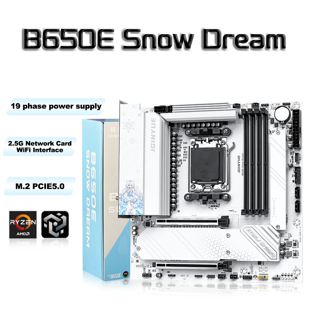 JGINYUE B650E Snow Dream AM5 M - Am5 Micro Atx Pcie 5.0 Motherboard avaliação e preço